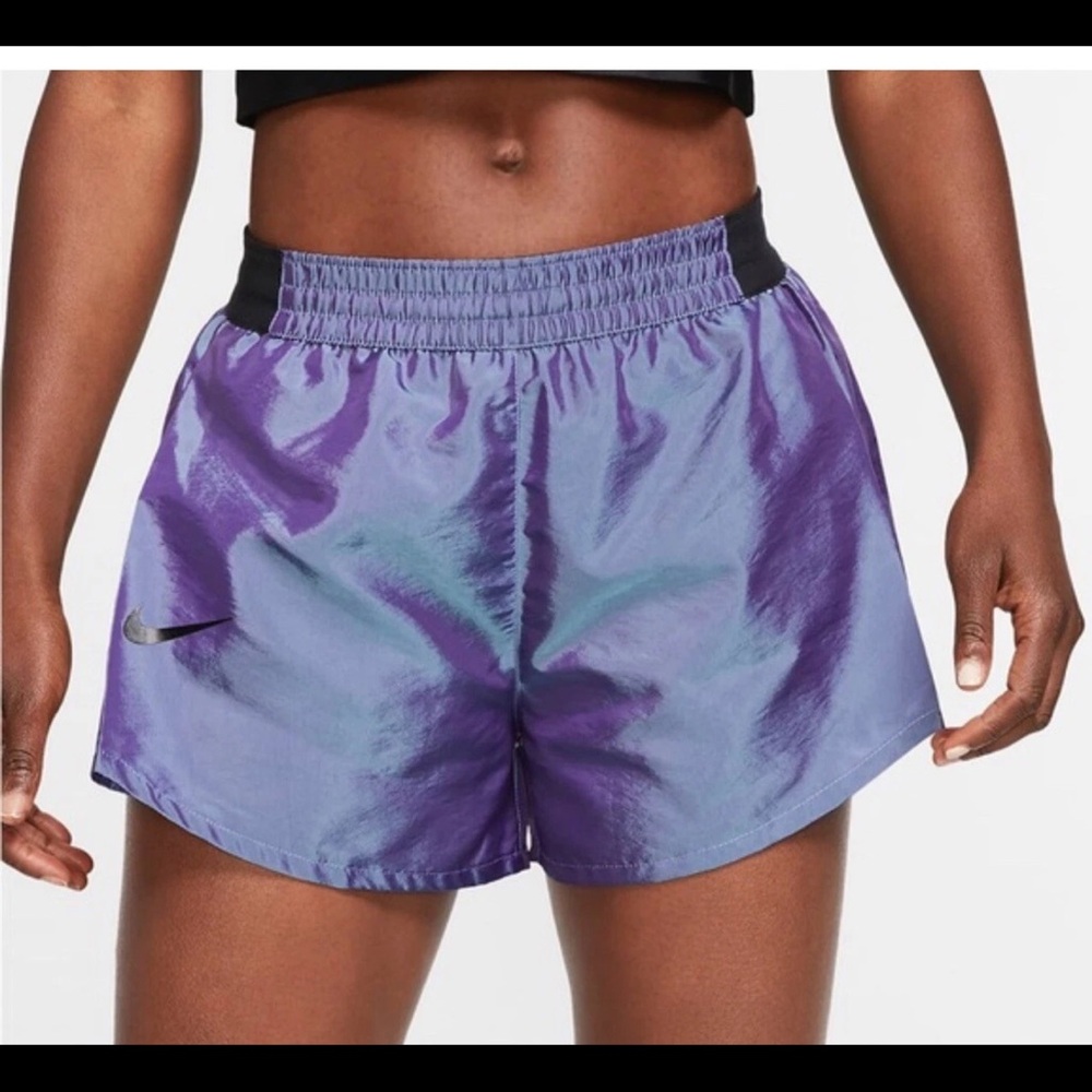 Nike Tempo Lux 2-in-1 iridescent purple running shorts, M.